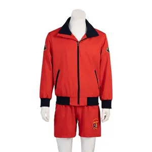 Men's Red Baywatch Lifeguard Costume Jacket Shorts Outfits