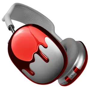 qlix Red Drip Frames for AirPods Max 1 & 2, Durable Lightweight Protective Headphone Case/Cover