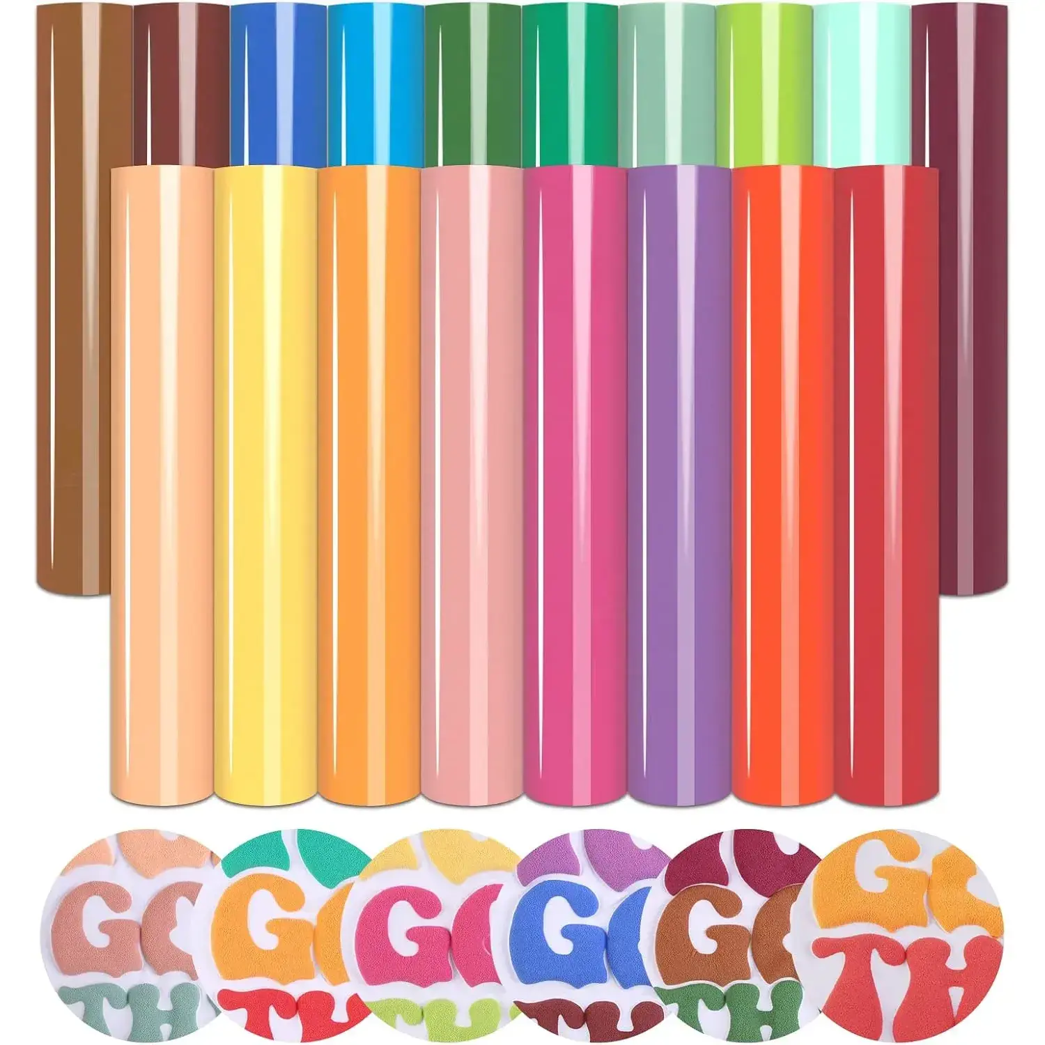 3D Puff Vinyl Heat Transfer - 18 Sheets 12x10in 3D Effect HTV Iron-On Vinyl for T-Shirts, Hoodies, Aprons, DIY Craft Supplies, Tangerine - Compatible with Cricut, Silhouette Cameo