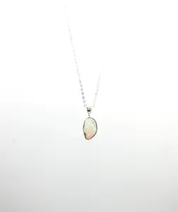 Raw Ethiopian Opal Freeform Pendant – Sterling Silver .925
