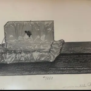 Vintage 14"x8" Funeral Home Casket Interior Sample No.322 Classic Design
