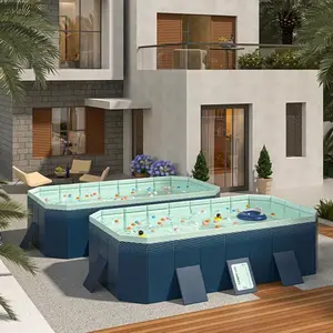 PVC3.0 inflatable foldable swimming pool, high-quality material, durable, foldable and storable, large water filling capacity, suitable for front and back gardens