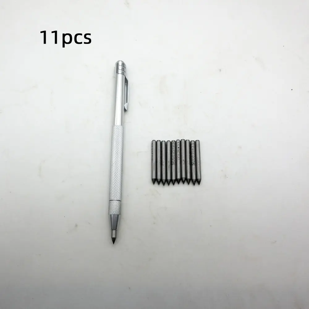Tungsten Carbide Engraving Tool Set, Includes 1 Piece Sharp Tip & 10 Replacement Tips, Portable Metal Etching Pen, Rust-Resistant
