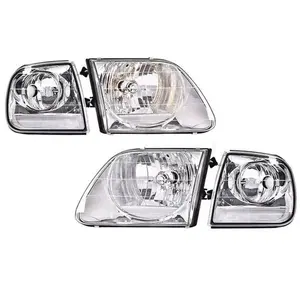 Fit For 1997-2003 Ford F150 Expedition Clear Chrome Headlights & Corner Lights