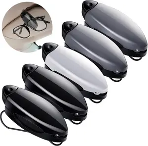 5 Pieces Auto Car Vehicle Sun Visor Clip Holder Sunglasses Holder for Eyeglasses Mount Ticket Card Clip Glasses Holder for Car Accessories(Black, Gray, Silver)