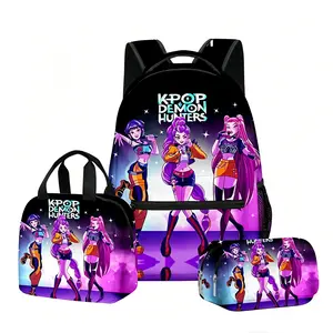 New style K-POP 3-Piece Set: SchoolBackpack, Lunch Bag, and Pencil Casefashionable and versatile, casual andtrendy, suitable for school