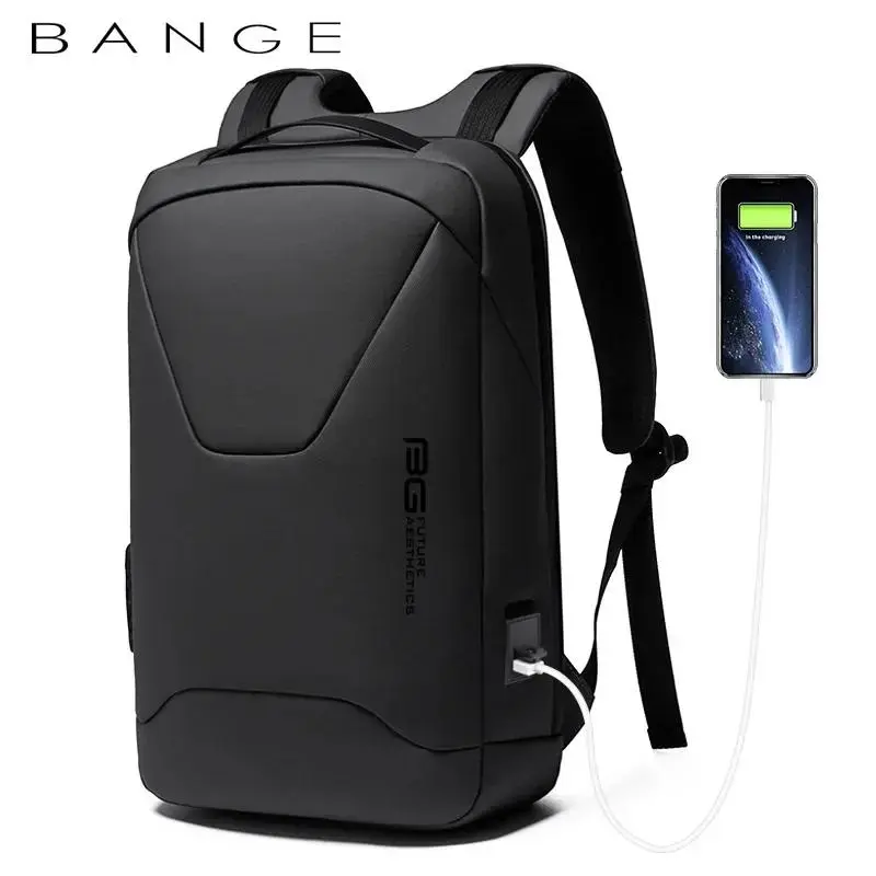 BANGE Anti-Theft Waterproof 15.6 Inch Laptop Backpack with Adjustable Straps, Business Look for Daily Use, Men's Work & School Bag