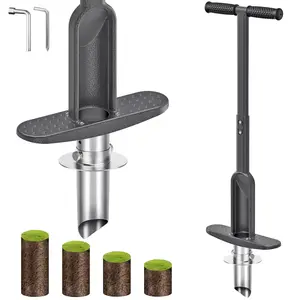 【Father's Day】3-Section KD Sod Plug Cutter 2x6 Inch Adjustable Turf Plug Tool for Lawn Repair, Grass Transplanting & Yard Gardening