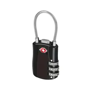 1pcs Approved Combination Padlock with Zinc Alloy Body, Anti-Cut Steel Cable, 3 Digit Code Lock for Travel Luggage, Gym Lockers, Bike Security, Combination Locks