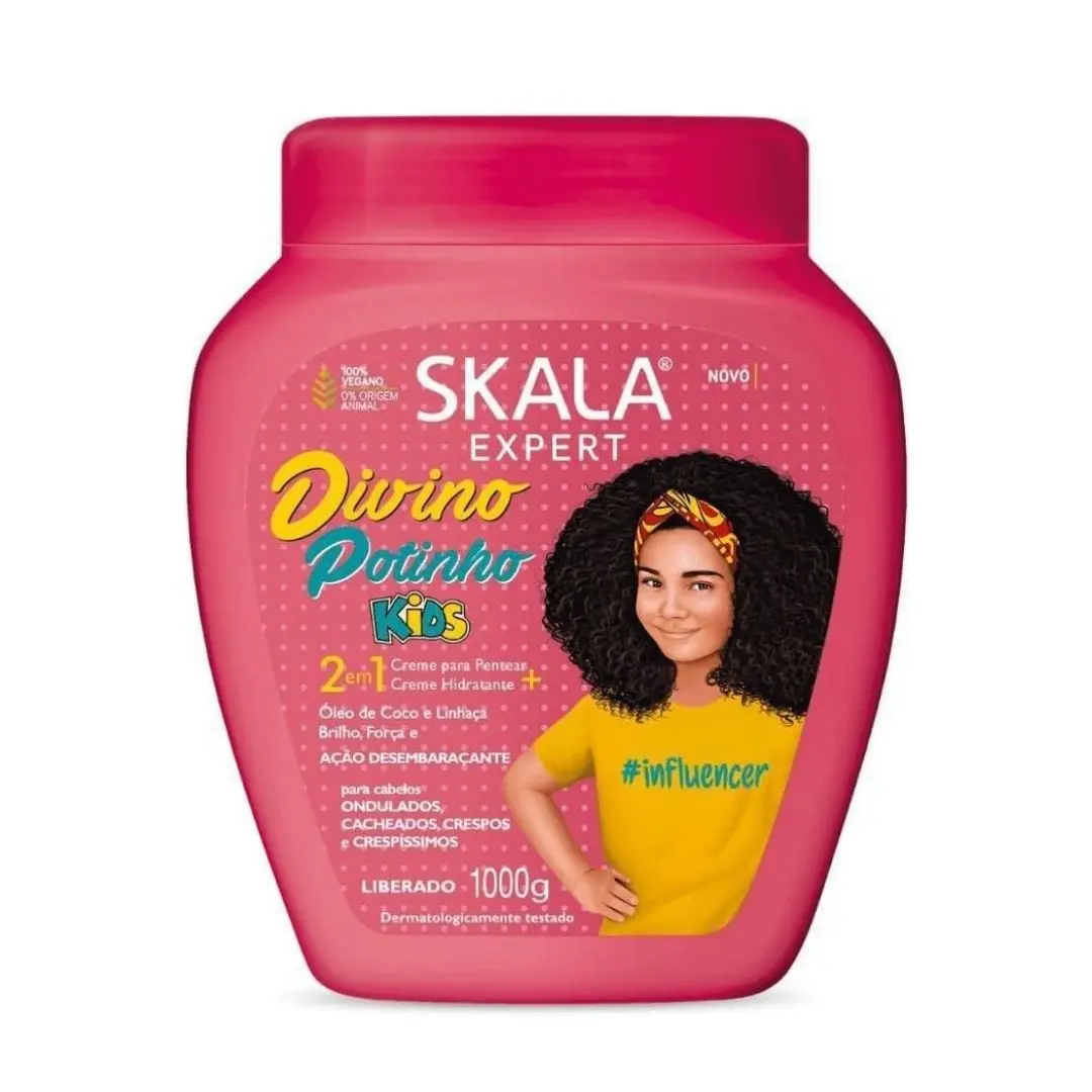 2 in 1 Skala KIDS Divino Potinho Curly Super Curly Conditioning Treatment Cream Great for hydration glow Antifrizz Vegan Haircare Conditioner Shampoo