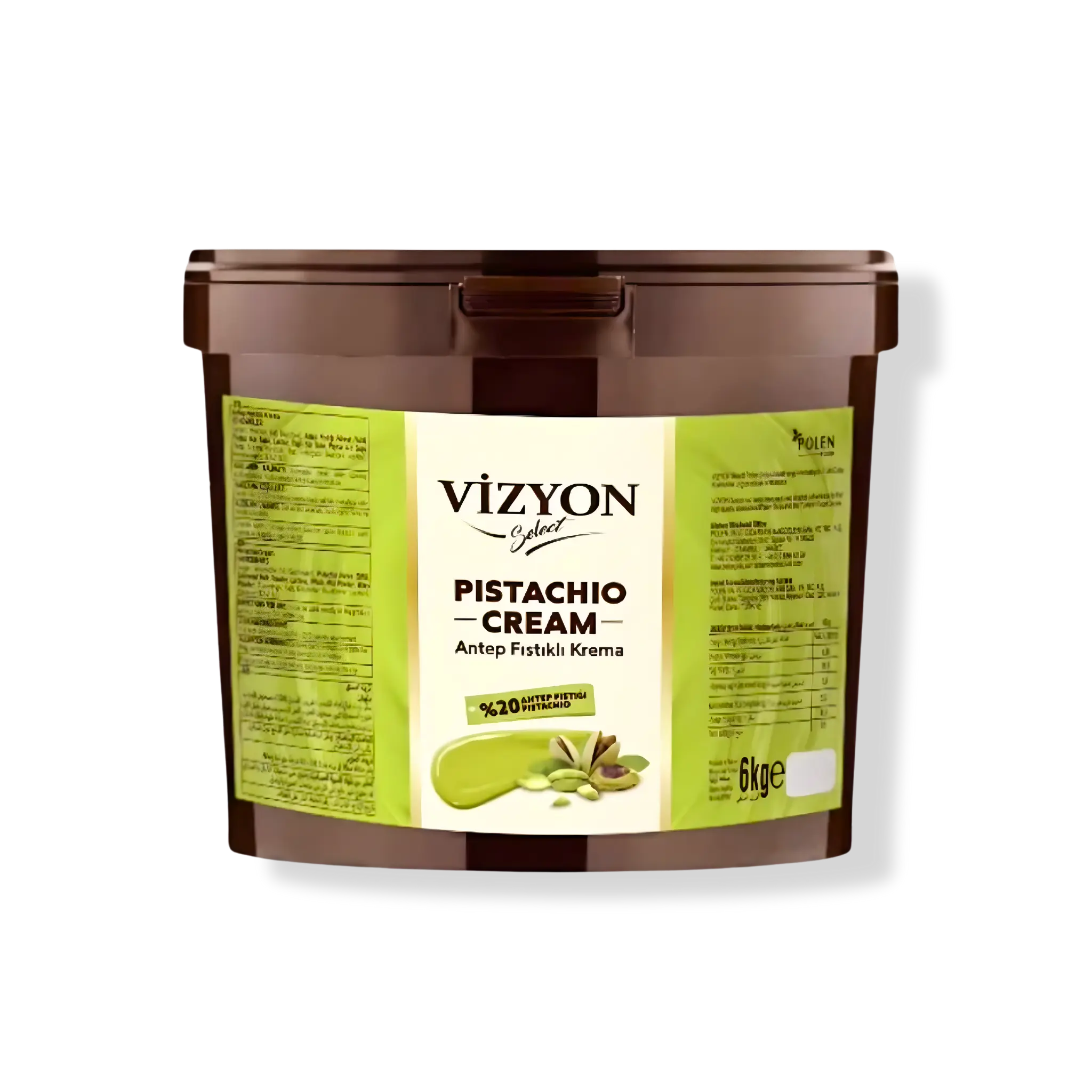 Vizyon Select Pistachio Cream 13.23 lbs – 20% Real Pistachio – Spread & Filling