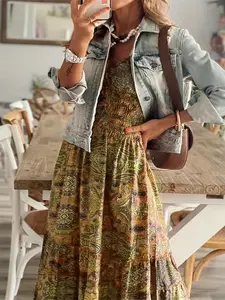 Plus Size Bohemian Dress, Scallop Edge Design, Curvy Friendly Vacation Dress