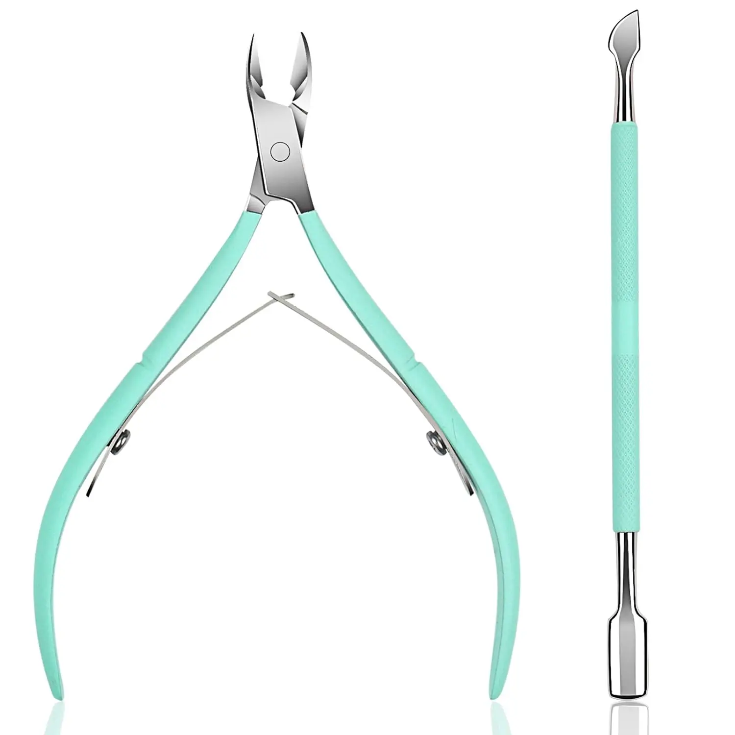 2pc Premium Stainless Steel Cuticle Nipper - Precision Dead Skin Remover - Easy Grip Manicure & Pedicure Tool for Home and Salon