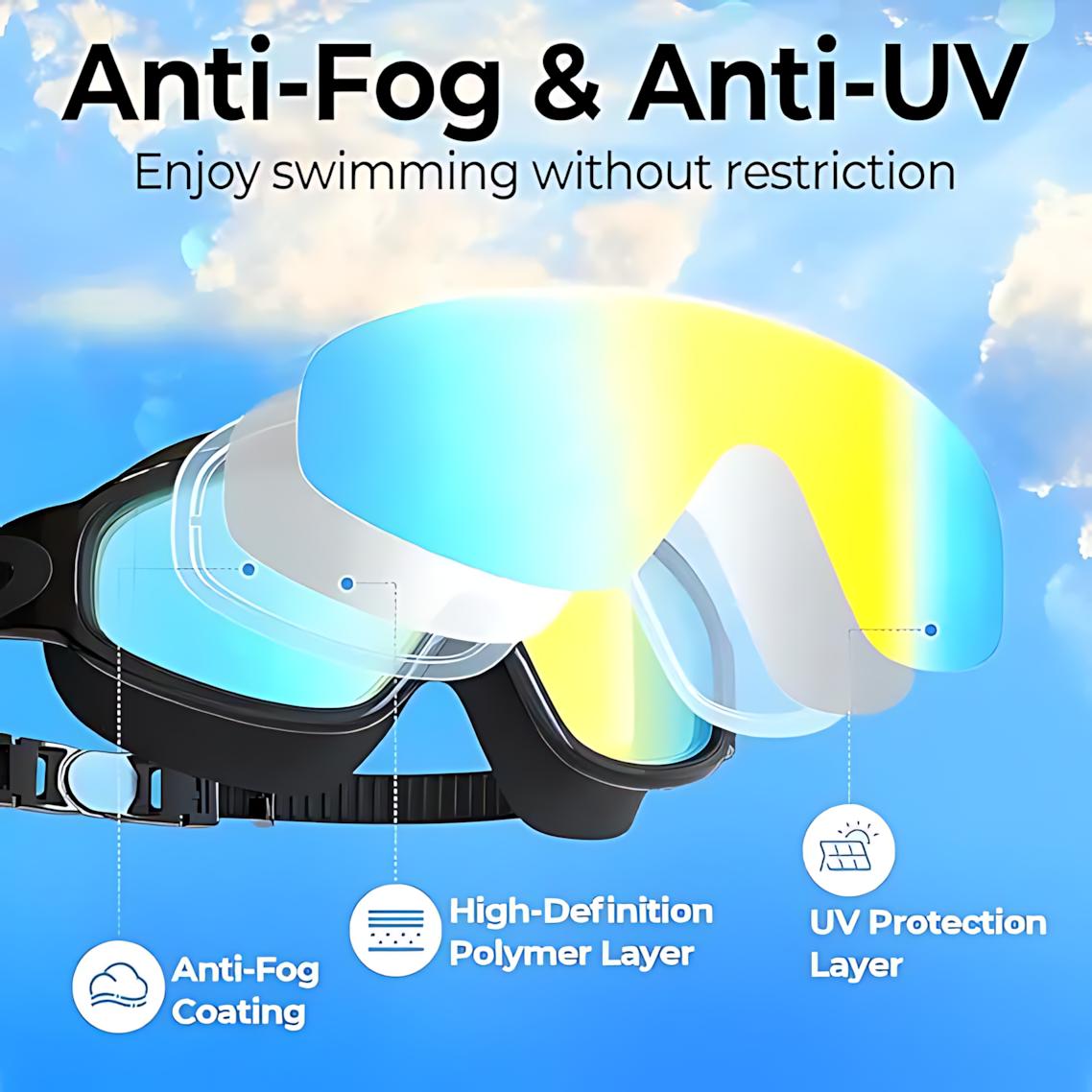 Anti Fog Swim Goggles 2 Pack UV Protection Wide View Leakproof Swimming Goggles for Kids Adults 3-12+ with Earplugs Nose Clip Crystal Clear Pool Vision swedish graduation gift outdoor