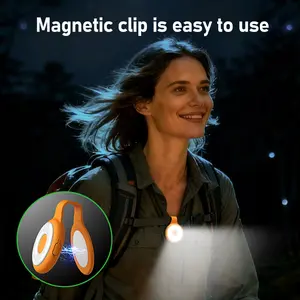 Magnetic Clip-On LED Fill Light | Rechargeable, 5 Light Modes, Compact for Outdoor Activities & Car Repair Use Magnetic Flashlight