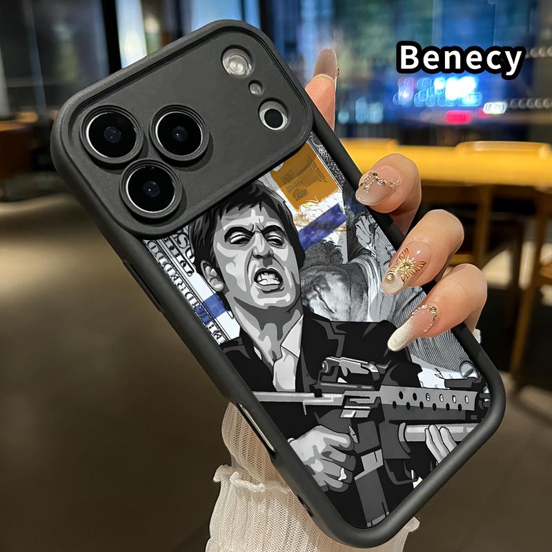 Creative Scar Face Painted Pattern Phone Case for iPhone 16 17 15 14 Pro Max 13 12 11 Air XR XS E Plus Shockproof Drop Protection Rugged Durable Silicone Cover Protective Smartphone Casing