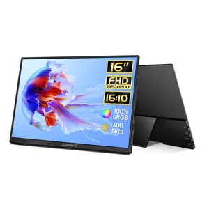 CAPERAVE 16.1" FHD 1080P Portable Monitor, HDR IPS Laptop Monitor with Dual Speakers, USB-C/HDMI Plug-and-Play Travel Screen for Work, Gaming, PC, Mac, PS5, Xbox, Switch