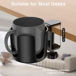 Desk Clamp Cup Holder, Snap-On Mug Rack, No-Drill Home Use Cup Stand, Durable Table Organizer for Cups & Mugs