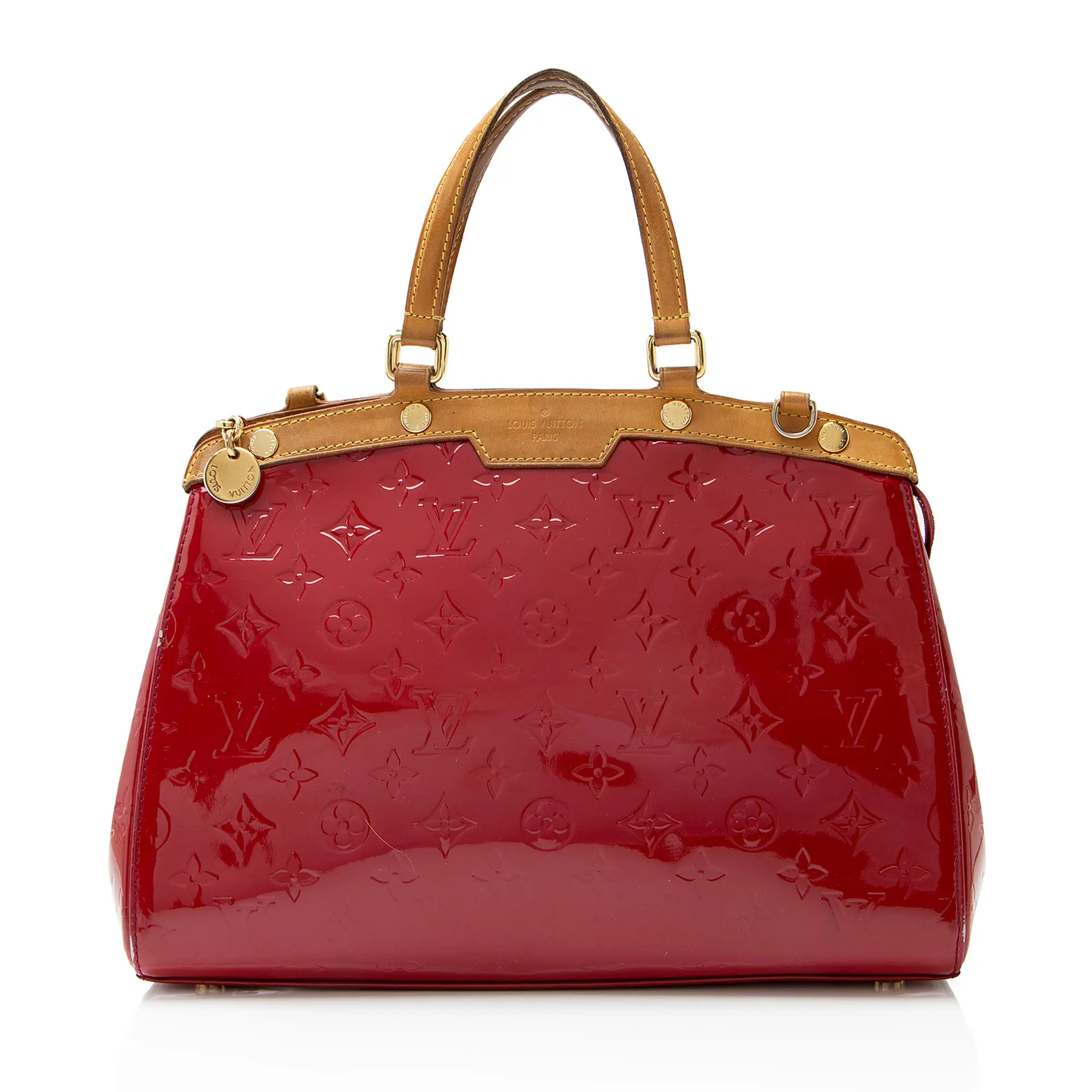 Pre-owned Louis Vuitton Leather Shoulder bags Monogram Vernis Brea MM Satchel