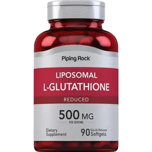 Piping Rock Liposomal Glutathione | 500mg | 90 Softgels | Reduced Supplement | Non-GMO, Gluten Free