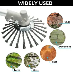 Steel wire wheel weed brush, twisted steel wire disc grinding wheel, lawn trimmer, twisted steel bowl attachment, steel wire striking head, steel wire cutter, trimmer head, universal lawn trimmer accessories, cutting blades, steel wire