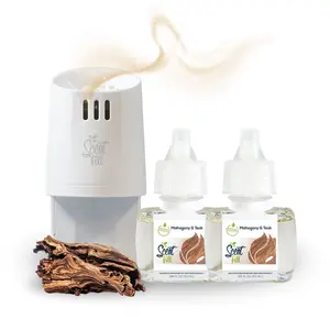 Mahogany & Teak Plug in Refill Air Freshener Starter Kit Aromatic Scent Air Diffuser