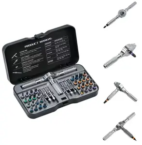 DEEOEE 40 in 1 Magnetic Ratchet Screwdriver Set, Ratcheting handle, DIY Home Repair Tool Kit, for Electronics, Bicycle, Furnitures, Magnitizer, Phillips, Slot, Torx, Security Torx, Hex, portable, drill, tools gadgets, gift ideas