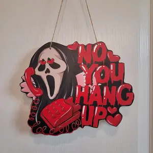 Halloween Horror Ghost Face Door Sign/Hanger