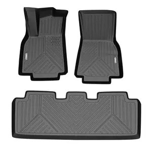 GARVEE Custom Fit Floor Mats for 2020-2023 Tesla Model Y (5 Seater) - Durable 3 Pack Floor Liners Designed for Perfect Compatibility with 2020, 2021, 2022, and 2023 Tesla Model Y for Enhanced Protection and Style.
