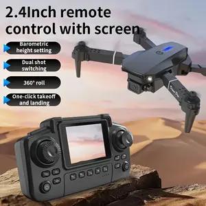 E88PRO Screen Controlled Version Drone with Dual Cameras 2 Batteries Hovering Brushless Flight Crash Proof Training Mode Foldable  Drone Budget Beginner Drone fly orb  machine cool indoor   spinner kids flying toy ball Folding Quadcopter magic  ball  toy