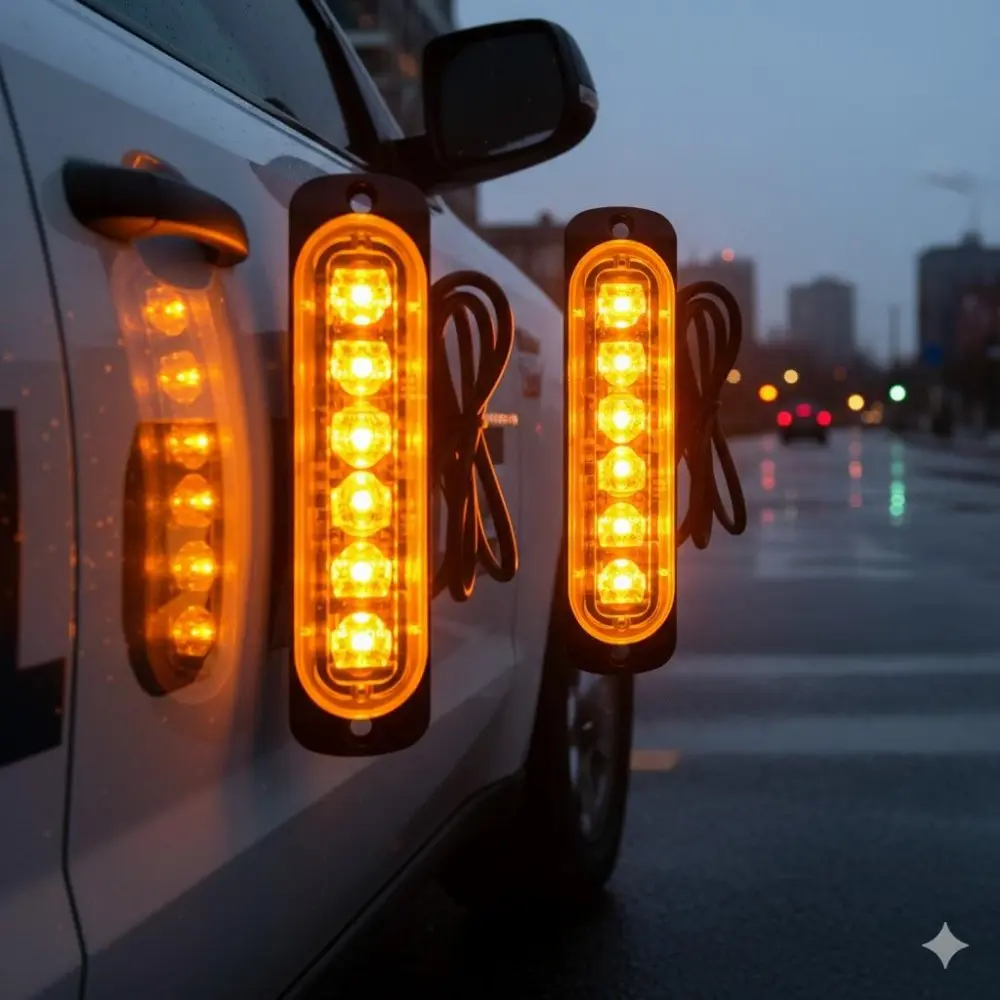 Strobe Warning Lights for Trucks & Motorcycles: Emergency Vehicle Safety Beacon, High Visibility Flashing LED Alert System with Multiple Modes for Roadside and Hazard Situations, LED Bar Light