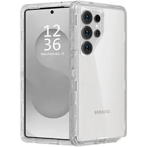 3-Layer Clear Case for Samsung Galaxy S26 Ultra S26 Plus S25 S24 S23 S22 Ultra Plus, Heavy Duty Shockproof Protection Cases, Anti-Drop, Armor RuggedTransparent Protective Cover