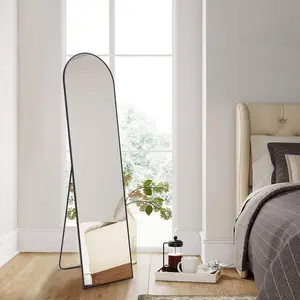 PINGO HOME Long Standing Mirror with Upgrade Explosion-Proof Nano Glass, Full-Length Dressing Mirror with Sturdy Thin Frame, No Assembly Required, For Bedroom,Bathroom, Living Room,Clothing Shop, 16*59", 21*64"