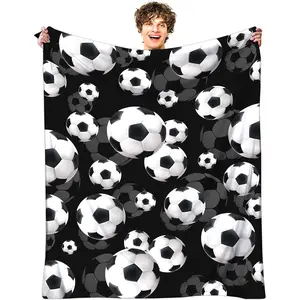 Soccer Blanket Gifts for Boys Sport Soccer Flannel Blanket for Bedding Bedroom Decor Stuff for Kids Adults 50"x40"