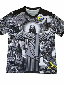 Brazil Jesus Special Edition Football Shirt T-shirt 2025 Summer New Fashion Sports T-shirt Men's and Women's Training Shirt Top Athletic Tops