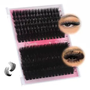 Volume Lash Clusters Fluffy Wispy 180D+280D Cluster Eyelash Extensions 12-24mm Thick Individual Lashes Dramatic Full Cluster Lashes DIY Salon Extension by yourself