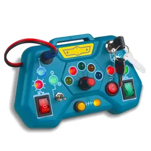 1 count Montessori LED Toy Toddler Busy Board for Kids Aged 1-3 Years, Sensory Learning Activity Travel Toy, Ideal Birthday Gift for Boys & Girls (No Batteries Included)