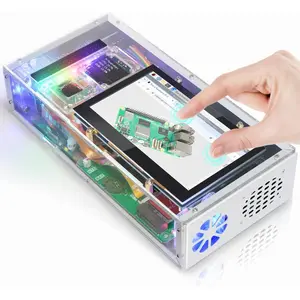 Raspberry Pi 5 Case with Screen (4.3'' Touchscreen), 128GB M.2 NVMe SSD 800 MB/s, 5 MP Camera, OLED Screen, Stereo Speakers, 3.5 mm and Optical Audio (S/PDIF)