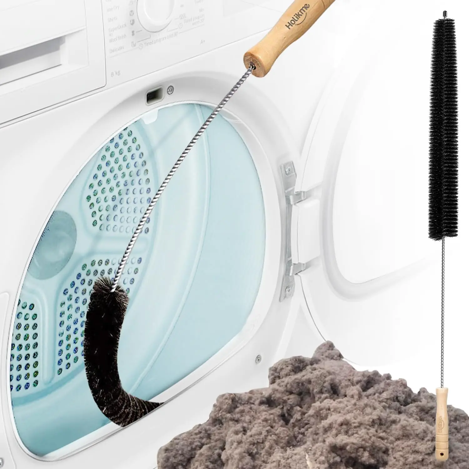 Clothes Dryer Lint Vent Trap Cleaner Brush, Flexible lint Remover, Long Coil Brush for Refrigerator Clothes Dryer Lint Vent Trap Cleaner Brush, Flexible lint Remover, Long Coil Brush for Refrigerator