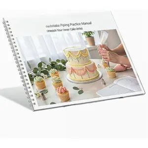 Upgraded Cake Practice Decorating Board Thickened , 23 Sheets Icing Piping Nozzles Practice Drawings Cake Decorating Kit Baking Supplies for Beginner  Baker