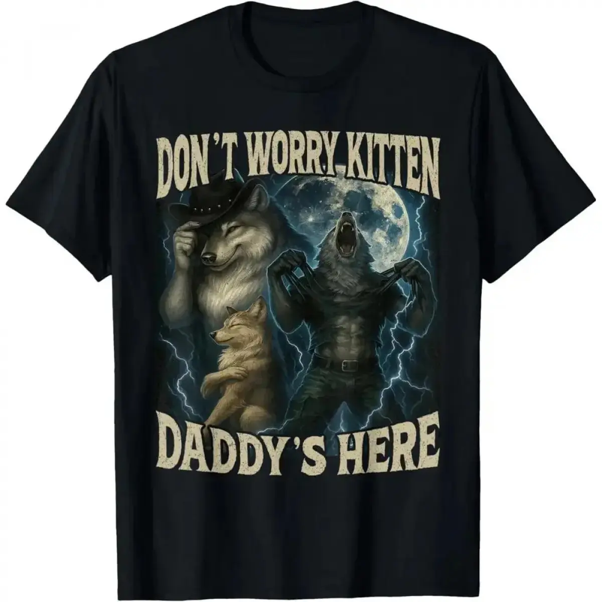 Men's Boxy Cut Graphic T-Shirt | Heavyweight Cotton with Alpha Wolf HD Crisp Print, Soft Broken-In Feel for Casual Summer Outfits, Tshirt, Cotton Fabric, Broken‑In First Wear