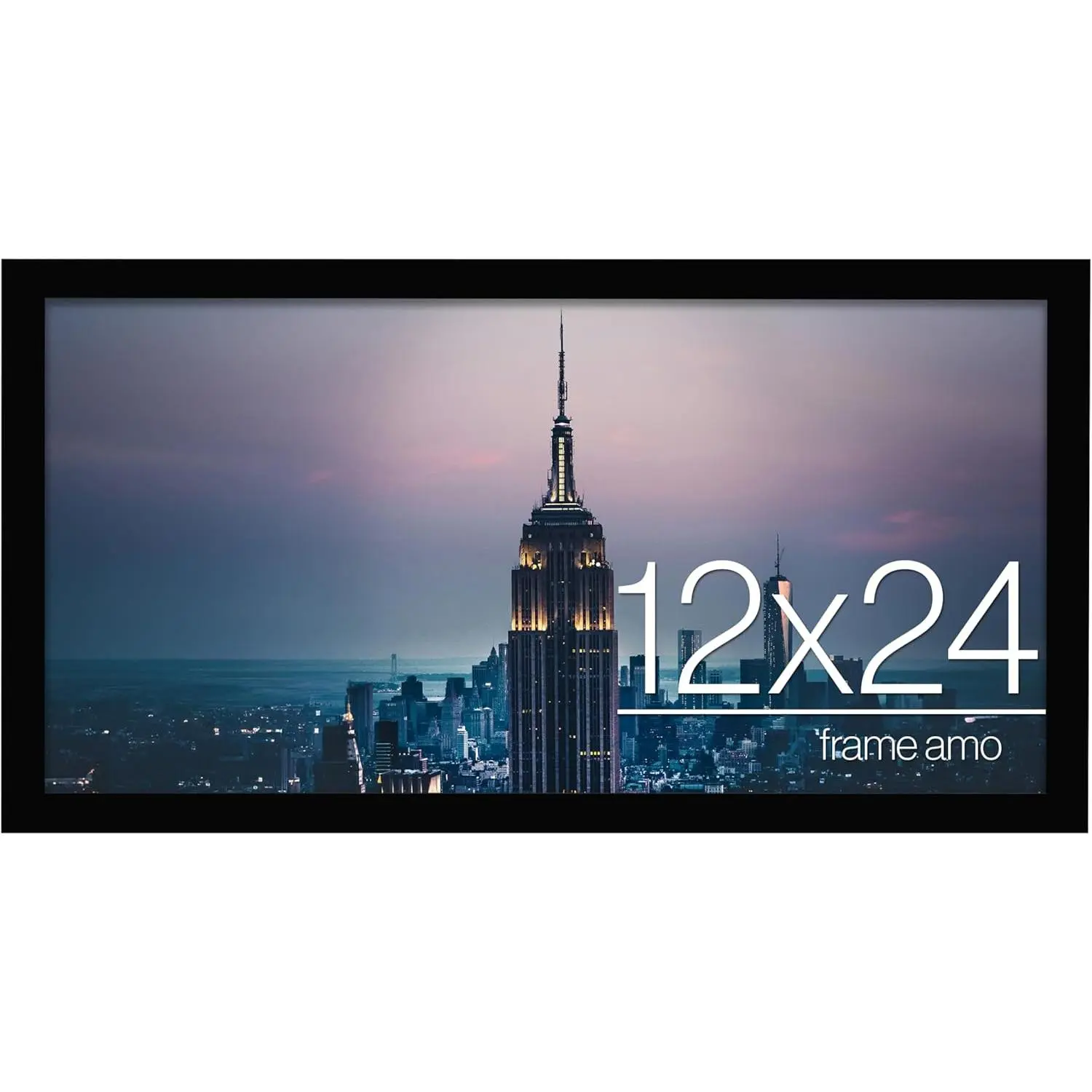 Black 12x24 Photo Frame for Home Decor, 1-in Wide Border, Smooth Finish, Acrylic Front, Hanging Home Supplies Poster Holder