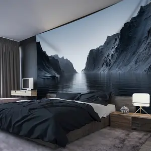 1pc Extra Large Landscape Photo Background Wall Hanging Tapestry, Durable Polyester, 95g Fabric Square Weight, Transverse Orientation, Woven Peach Skin Velvet, 100% Polyester Material, No Installation Required, for Living Room, Bedroom, Office, Home, Part