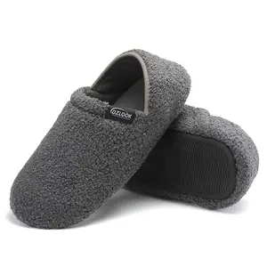 Women's Solid Color House Slippers, Cozy Sock Shoes with Soft Rubber Sole, Casual Soft Comfortable Home Slippers, Slip on Warm Slippers for Indoor & Outdoor Use for Fall & Winter