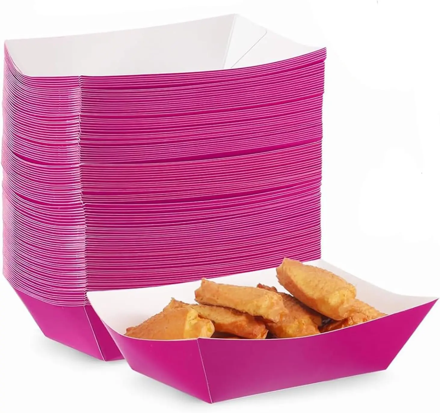 50 count 2lb Paper  Trays Boat Disposable Nacho Trays Paper Boat for Nachos, Hotdogs, Tacos, Fries (purple)