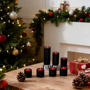 3/4 Gothic creative beeswax candles, elegant red and black dual colors, suitable for home decoration, holiday gifts, decorative candles, wedding atmosphere decoration, Mother's Day, New Year, Valentine's Day, Interior, Christmas