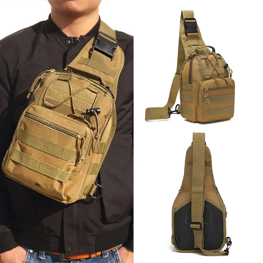 Tactical messenger bag|Compact|EDC|Molle|Waterproof|Multi-function gym bag|Large capacity handbag|Concealed carry shoulder bag, suitable for shooting, hiking, outdoor sports, walking, cycling, camping, fishing chest bag, daily commuting for men and women