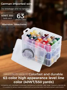 Simthread Polyester Embroidery Thread Kit 550 Yards 40 Weight  for Brother Babylock Janome Singer Pfaff Husqvarna Bernina Machines High Tenacity Colorfast
