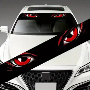 1PC Personalized Demon Eye Killer Car Sticker Waterproof and Sunscreen Durable Decal For Cars Suitable for Scratch Covering on Car Windshield Hood Plastic Glass Metal Smooth Surface Unique Cool Style Modification Accessories Car Decals