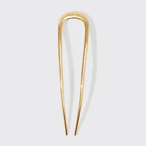 Metal Enamel French Hair Pin - Gold